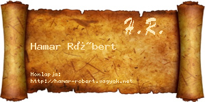 Hamar Róbert névjegykártya